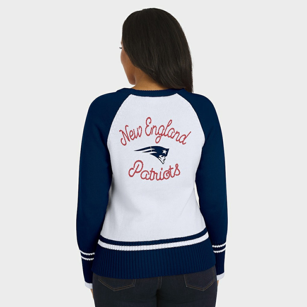 New England Patriots WEAR by Erin Andrews Women's Colorblock Raglan Sweater | NFL Sale