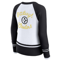 Pittsburgh Steelers WEAR by Erin Andrews Women's Colorblock Raglan Sweater | NFL Discount