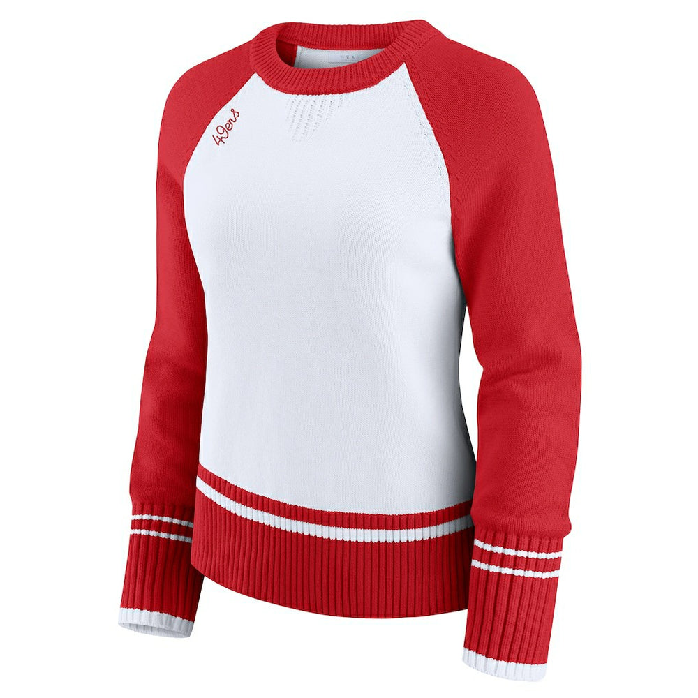 San Francisco 49ers WEAR by Erin Andrews Women's Colorblock Raglan Sweater | NFL Discount