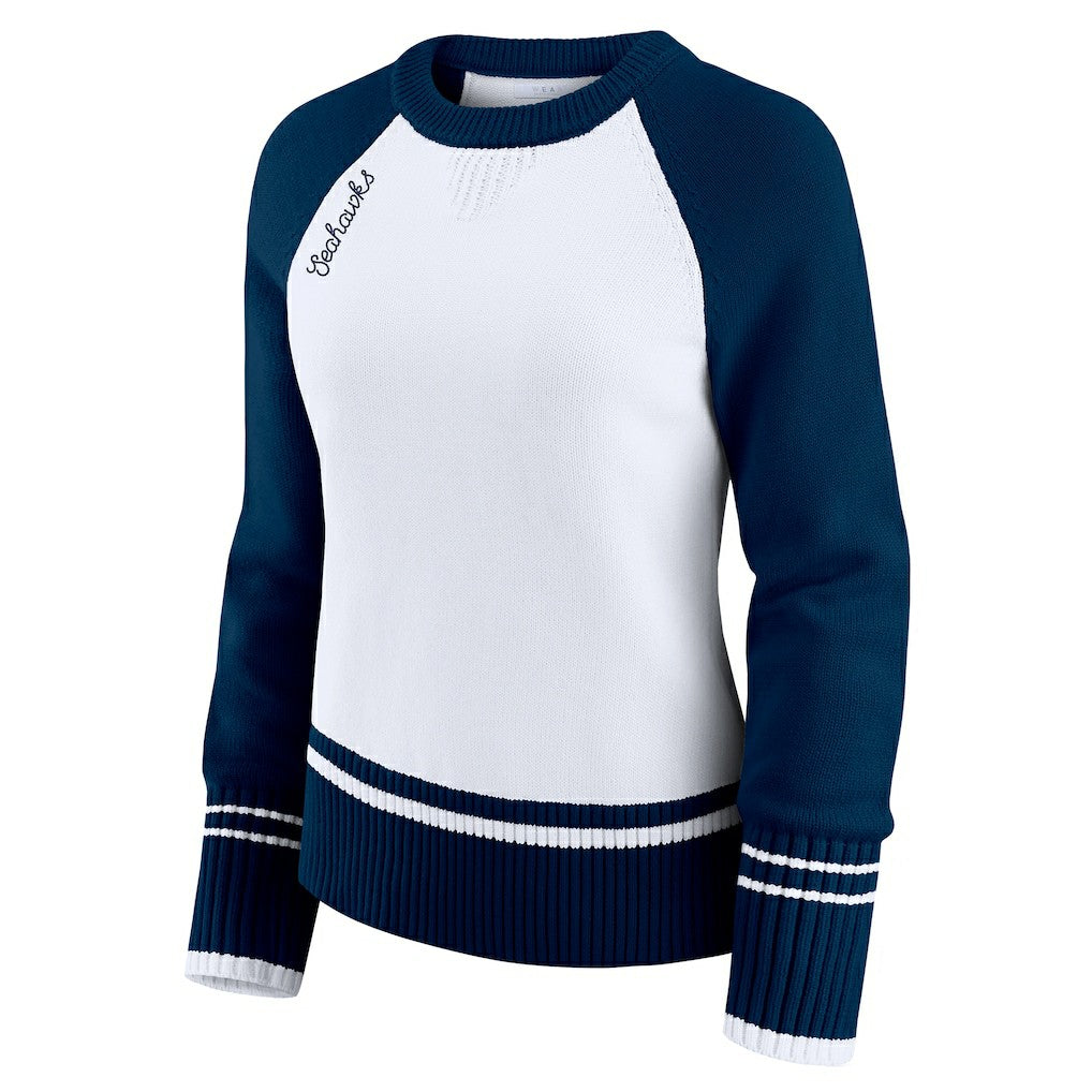 Seattle Seahawks WEAR by Erin Andrews Women's Colorblock Raglan Sweater | NFL Sale