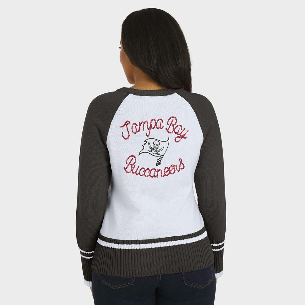 Tampa Bay Buccaneers WEAR by Erin Andrews Women's Colorblock Raglan Sweater | NFL Outlet