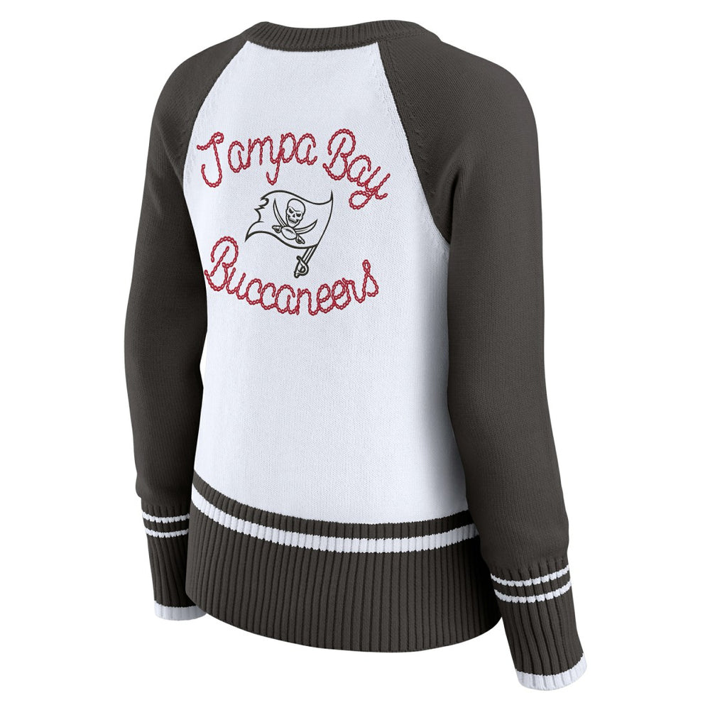 Tampa Bay Buccaneers WEAR by Erin Andrews Women's Colorblock Raglan Sweater | NFL Outlet