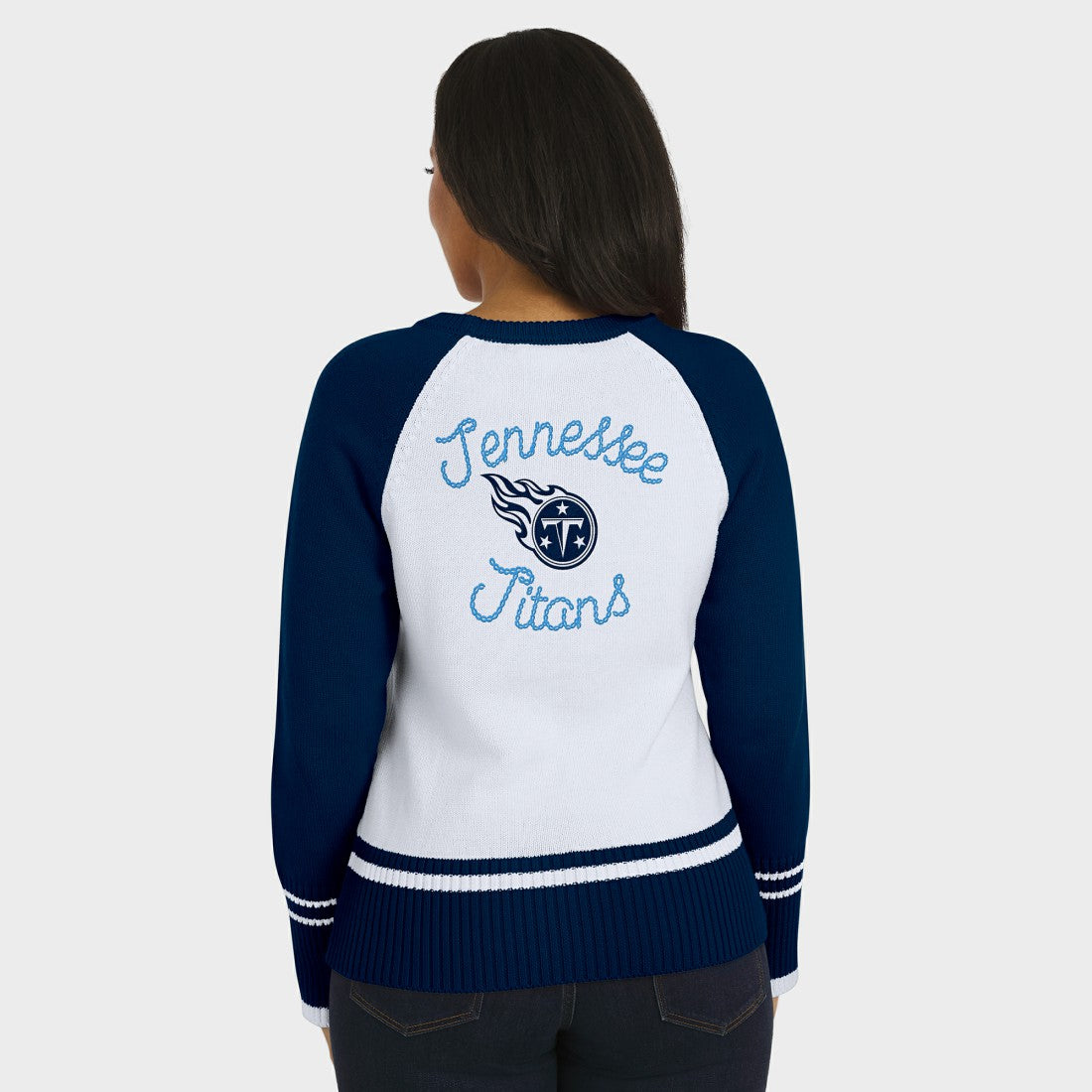 Tennessee Titans WEAR by Erin Andrews Women's Colorblock Raglan Sweater | NFL On sale
