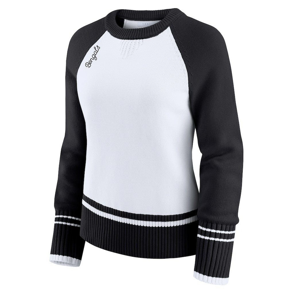 Cincinnati Bengals WEAR by Erin Andrews Women's Colorblock Raglan Sweater | NFL Online