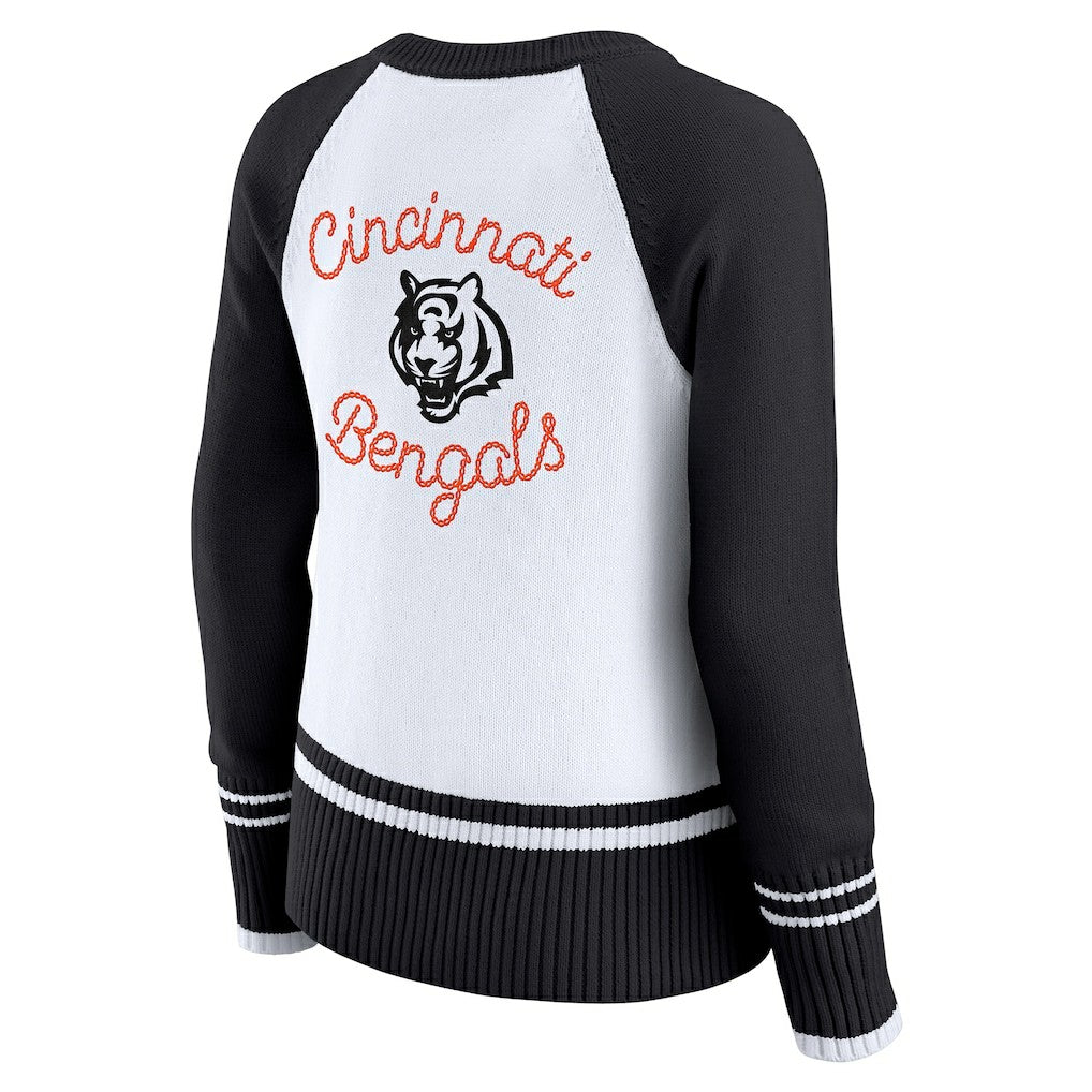 Cincinnati Bengals WEAR by Erin Andrews Women's Colorblock Raglan Sweater | NFL Online