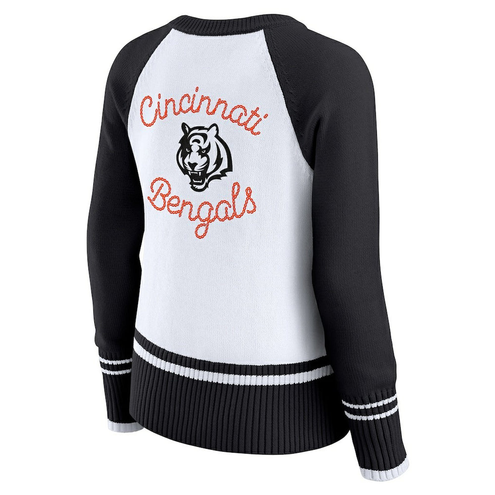 Cincinnati Bengals WEAR by Erin Andrews Women's Colorblock Raglan Sweater | NFL Online