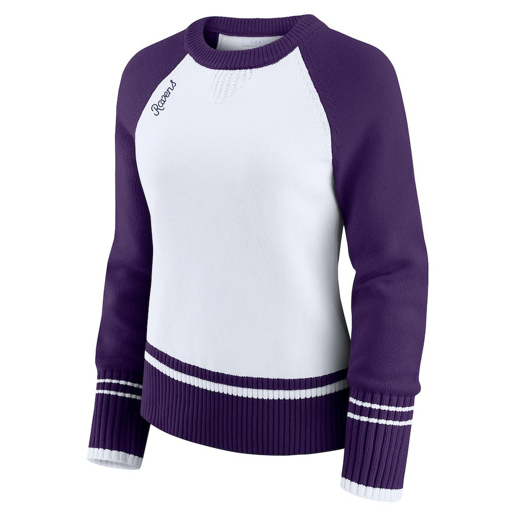 Baltimore Ravens WEAR by Erin Andrews Women's Colorblock Raglan Sweater | NFL Near me