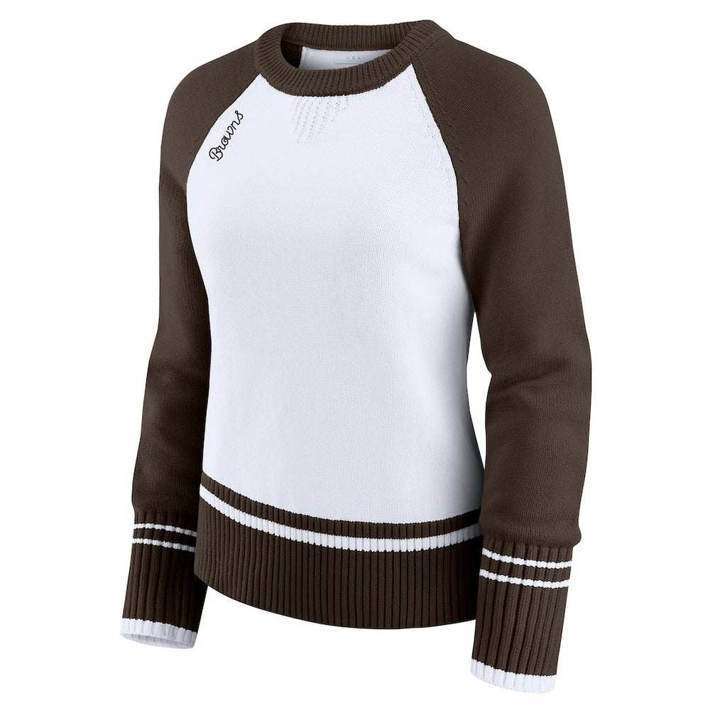 Cleveland Browns WEAR by Erin Andrews Women's Colorblock Raglan Sweater | NFL US