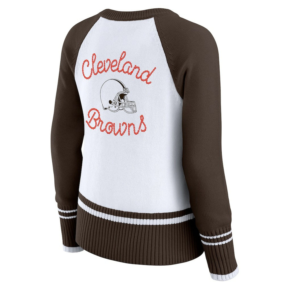 Cleveland Browns WEAR by Erin Andrews Women's Colorblock Raglan Sweater | NFL US