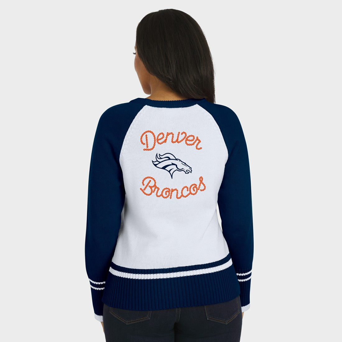 Denver Broncos WEAR by Erin Andrews Women's Colorblock Raglan Sweater | NFL New