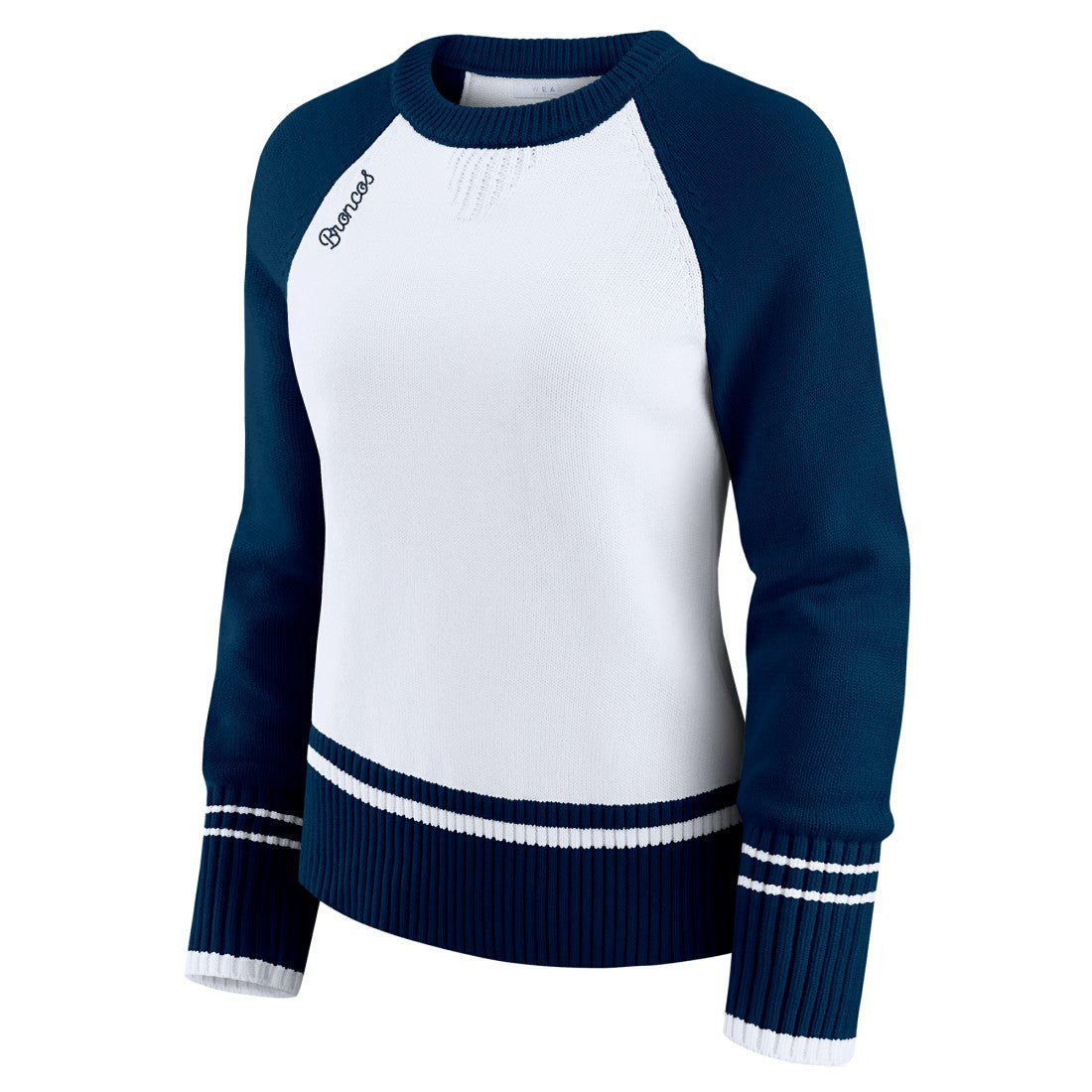 Denver Broncos WEAR by Erin Andrews Women's Colorblock Raglan Sweater | NFL New