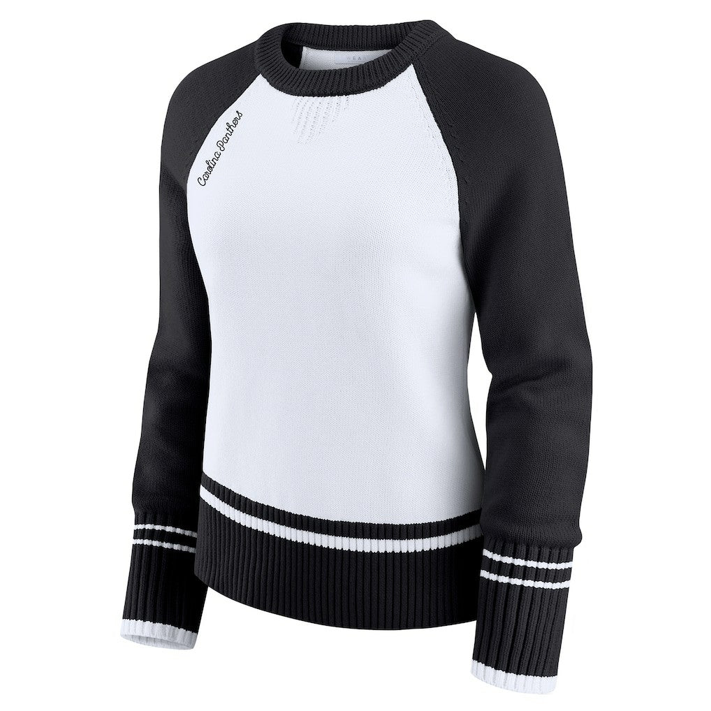 Carolina Panthers WEAR by Erin Andrews Women's Colorblock Raglan Sweater | NFL Outlet