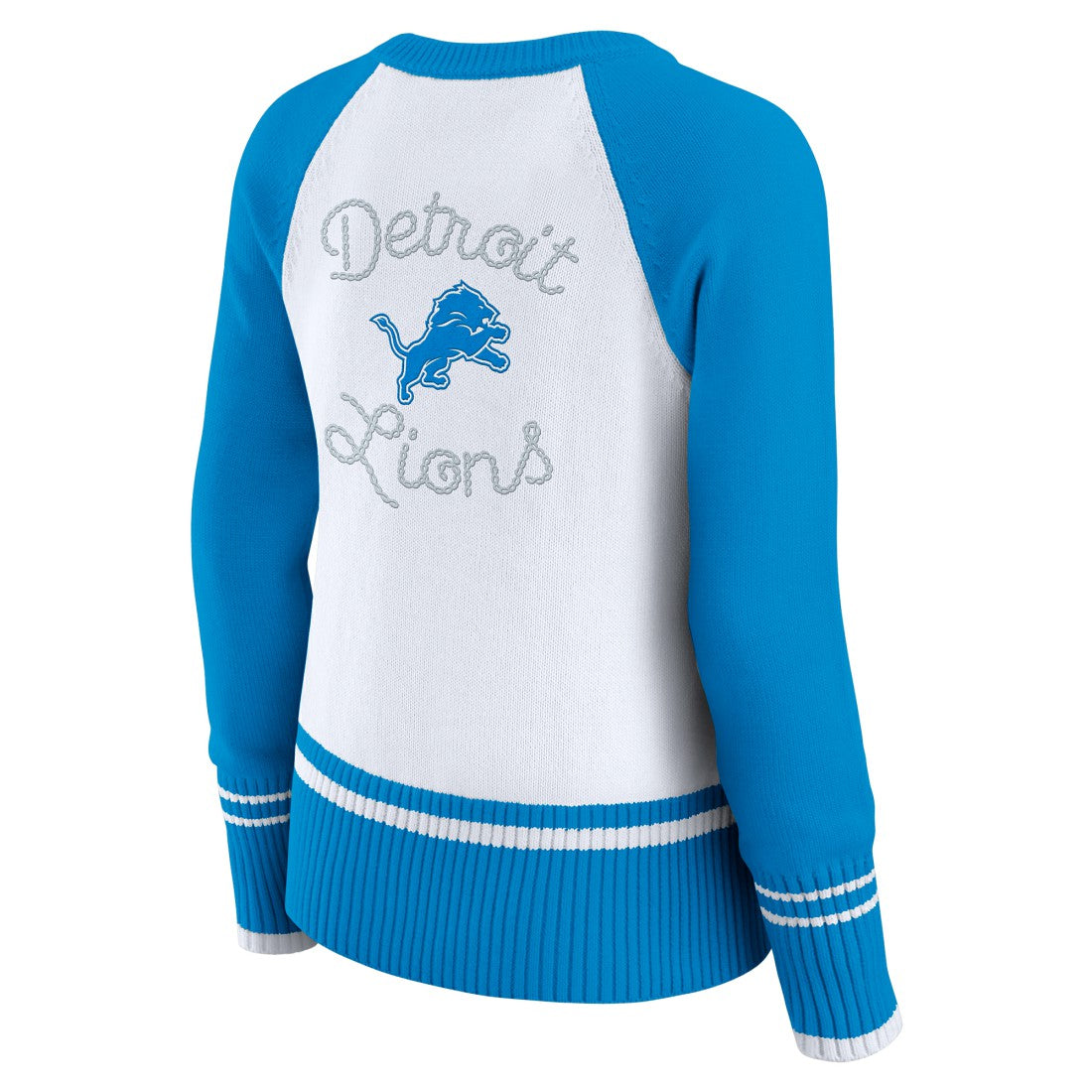 Detroit Lions WEAR by Erin Andrews Women's Colorblock Raglan Sweater | NFL Hot