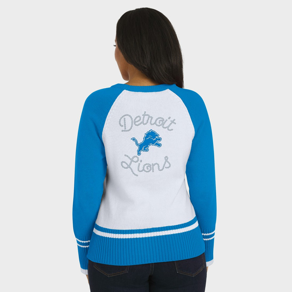 Detroit Lions WEAR by Erin Andrews Women's Colorblock Raglan Sweater | NFL Hot