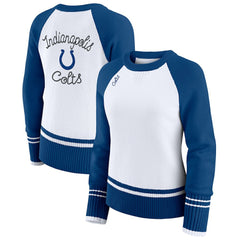 Indianapolis Colts WEAR by Erin Andrews Women's Colorblock Raglan Sweater | NFL Sale