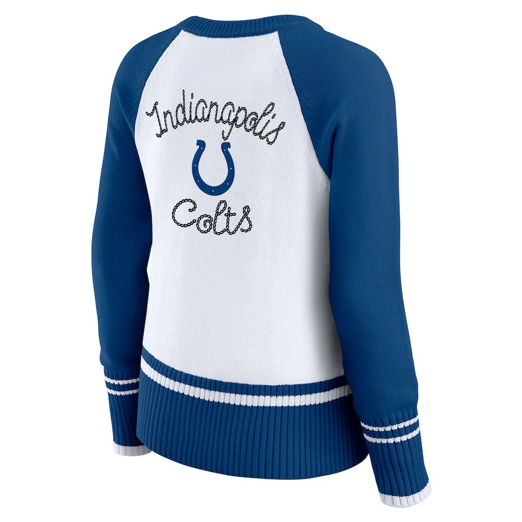 Indianapolis Colts WEAR by Erin Andrews Women's Colorblock Raglan Sweater | NFL Sale
