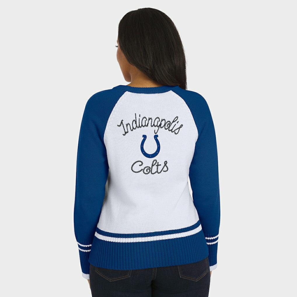 Indianapolis Colts WEAR by Erin Andrews Women's Colorblock Raglan Sweater | NFL Sale