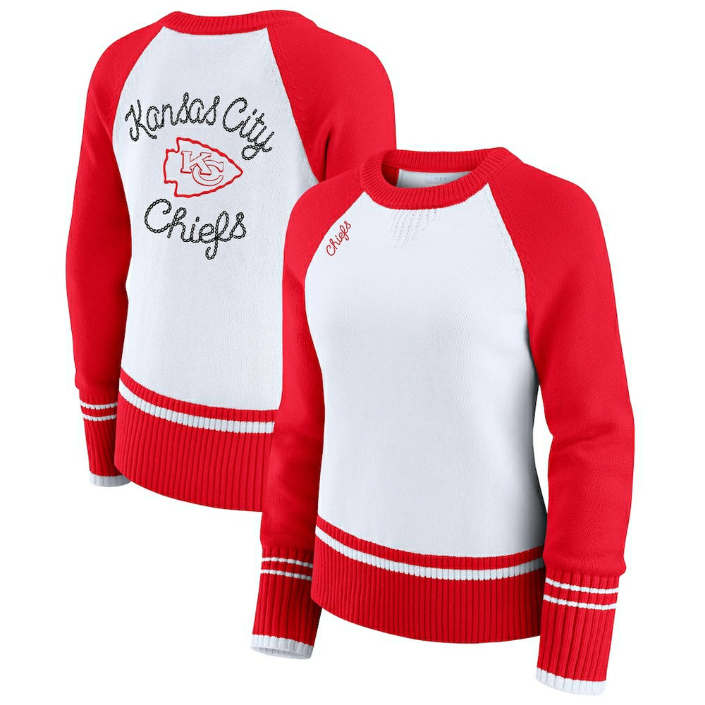 Kansas City Chiefs WEAR by Erin Andrews Women's Colorblock Raglan Sweater | NFL Near me
