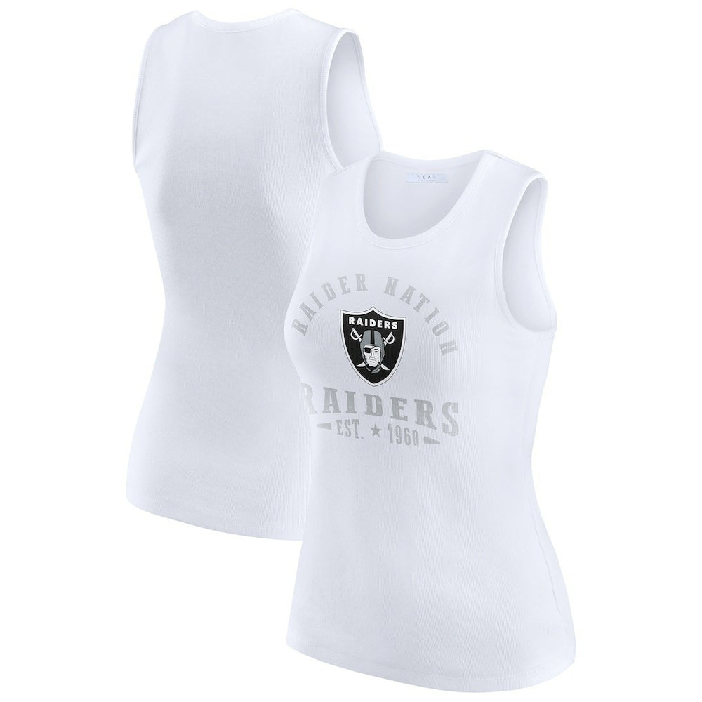 Las Vegas Raiders WEAR by Erin Andrews Women's Ribbed Graphic Tank Top | NFL Sale