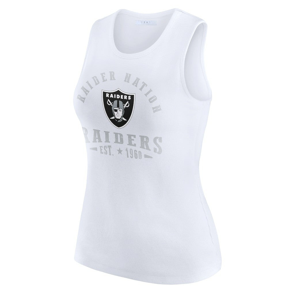 Las Vegas Raiders WEAR by Erin Andrews Women's Ribbed Graphic Tank Top | NFL Sale