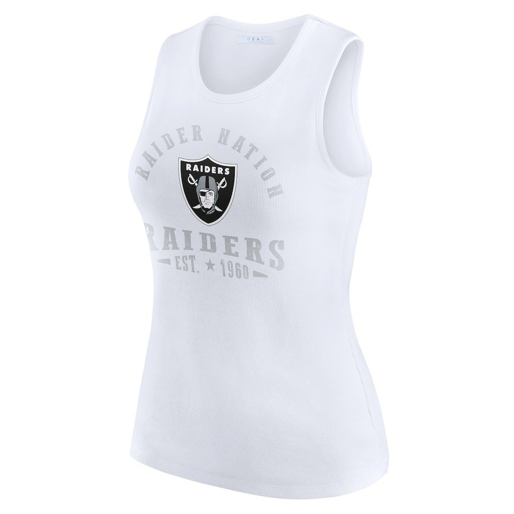Las Vegas Raiders WEAR by Erin Andrews Women's Ribbed Graphic Tank Top | NFL Sale