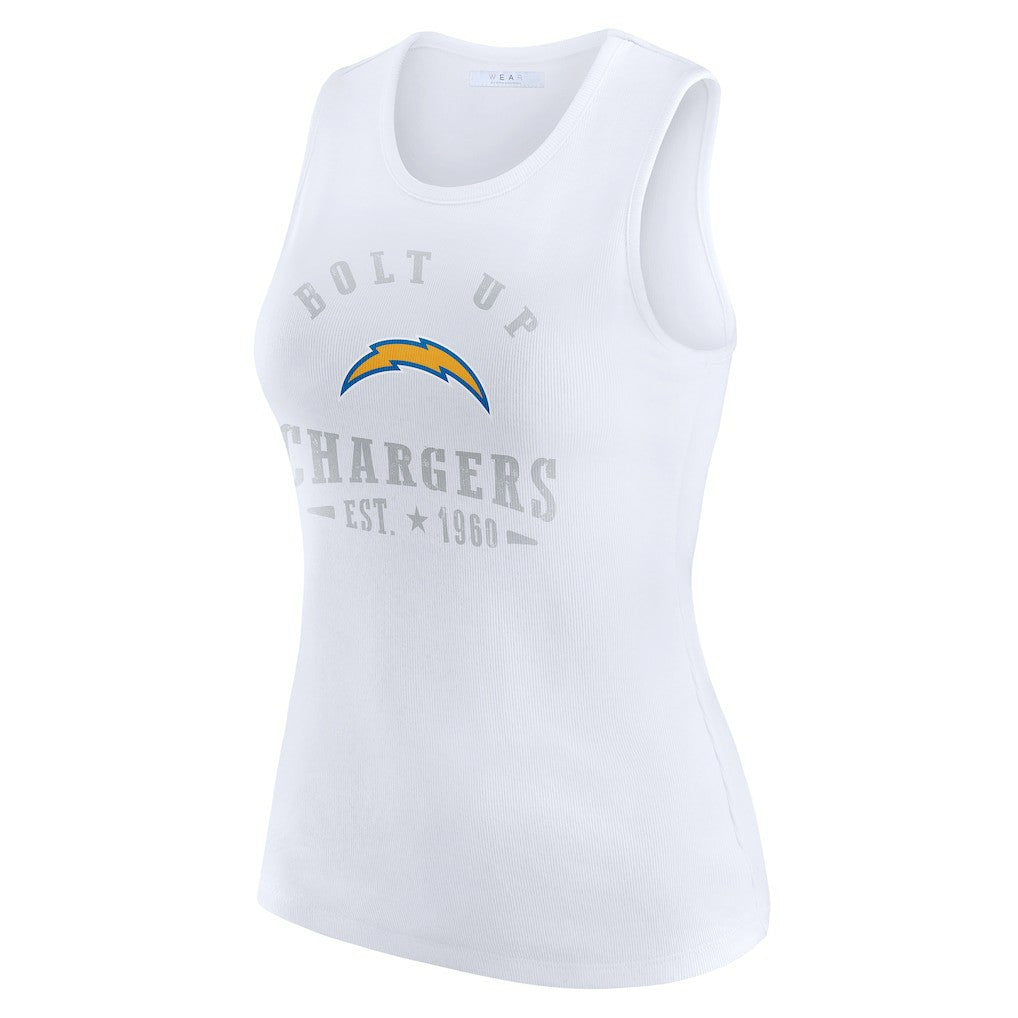 Los Angeles Chargers WEAR by Erin Andrews Women's Ribbed Graphic Tank Top | NFL Online