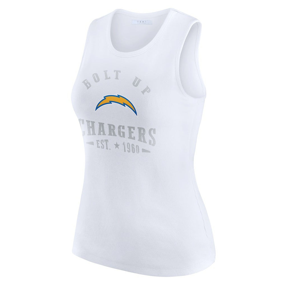 Los Angeles Chargers WEAR by Erin Andrews Women's Ribbed Graphic Tank Top | NFL Online