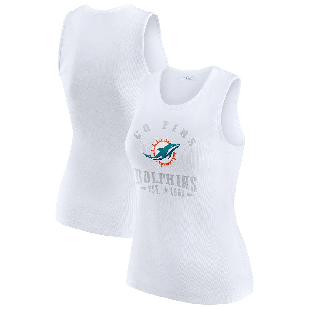Miami Dolphins WEAR by Erin Andrews Women's Ribbed Graphic Tank Top | NFL Sale