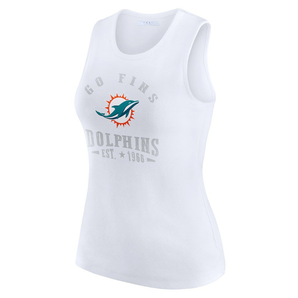 Miami Dolphins WEAR by Erin Andrews Women's Ribbed Graphic Tank Top | NFL Sale