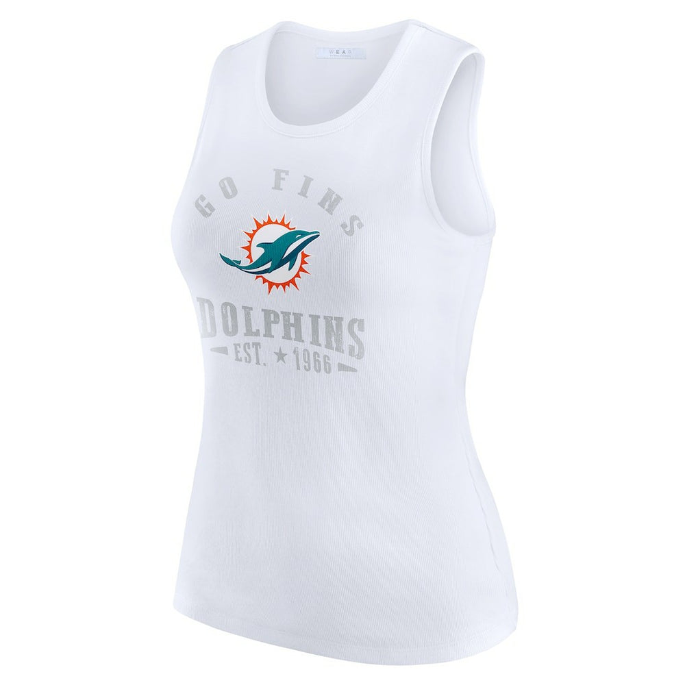 Miami Dolphins WEAR by Erin Andrews Women's Ribbed Graphic Tank Top | NFL Sale