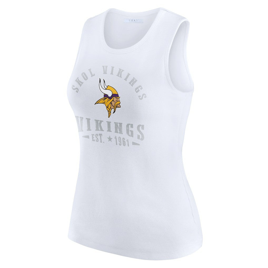 Minnesota Vikings WEAR by Erin Andrews Women's Ribbed Graphic Tank Top | NFL Discount