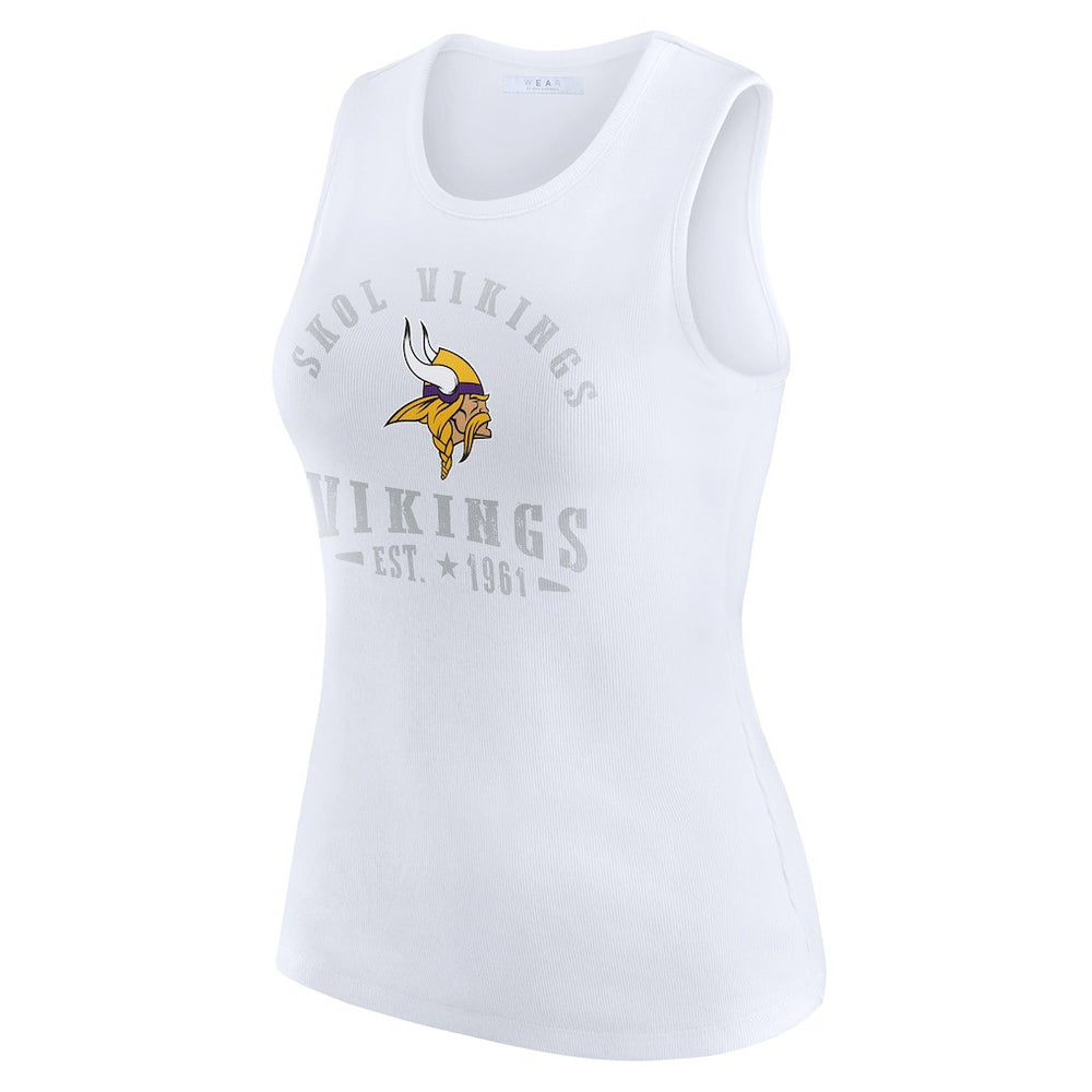 Minnesota Vikings WEAR by Erin Andrews Women's Ribbed Graphic Tank Top | NFL Discount