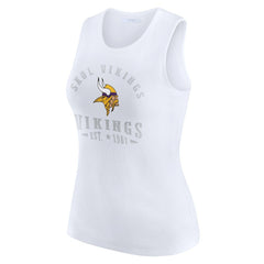 Minnesota Vikings WEAR by Erin Andrews Women's Ribbed Graphic Tank Top | NFL Discount