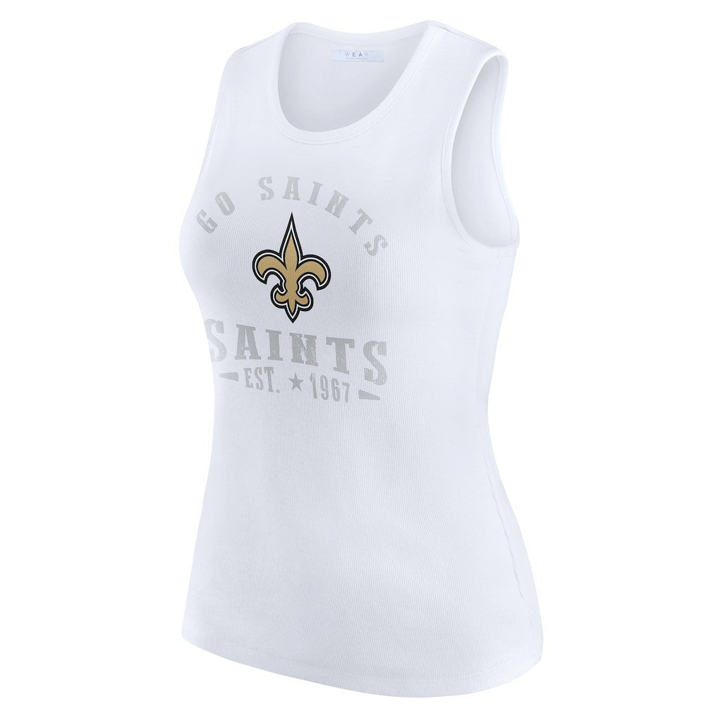 New Orleans Saints WEAR by Erin Andrews Women's Ribbed Graphic Tank Top | NFL On sale