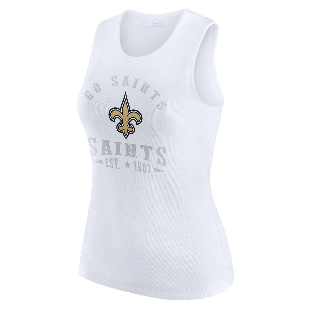 New Orleans Saints WEAR by Erin Andrews Women's Ribbed Graphic Tank Top | NFL On sale