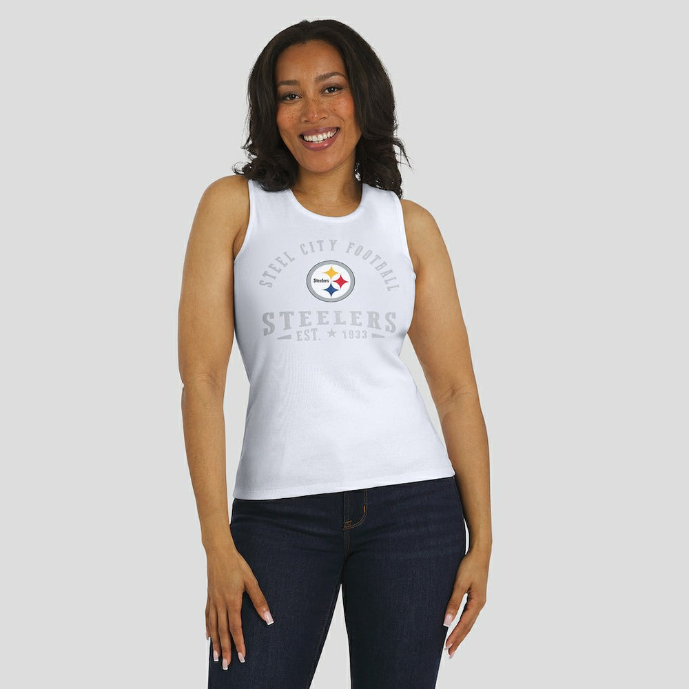 Pittsburgh Steelers WEAR by Erin Andrews Women's Ribbed Graphic Tank Top | NFL Online