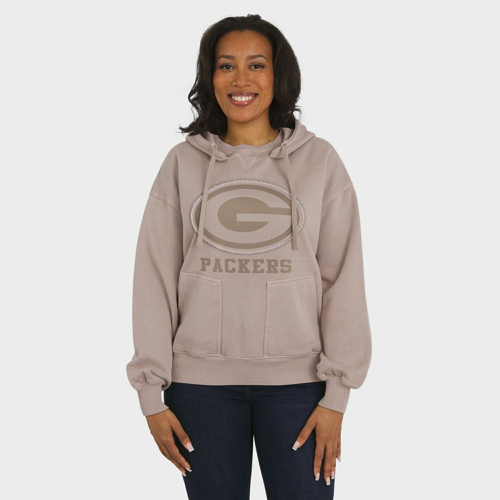 Green Bay Packers WEAR by Erin Andrews Women's Washed Pullover Crewdie | NFL Discount