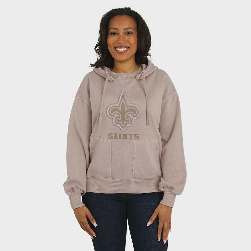 New Orleans Saints WEAR by Erin Andrews Women's Washed Pullover Crewdie | NFL Discount