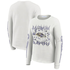 Baltimore Ravens WEAR by Erin Andrews Women's Graphic Waffle Long-Sleeve T-Shirt | NFL Outlet