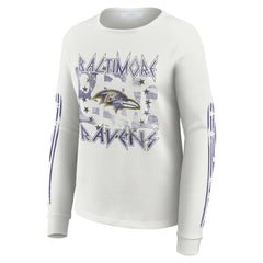 Baltimore Ravens WEAR by Erin Andrews Women's Graphic Waffle Long-Sleeve T-Shirt | NFL Outlet