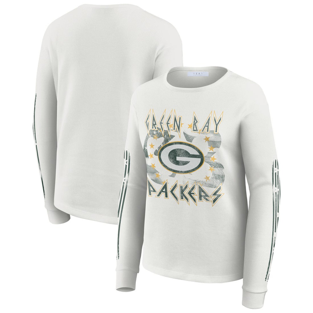 Green Bay Packers WEAR by Erin Andrews Women's Graphic Waffle Long-Sleeve T-Shirt | NFL New