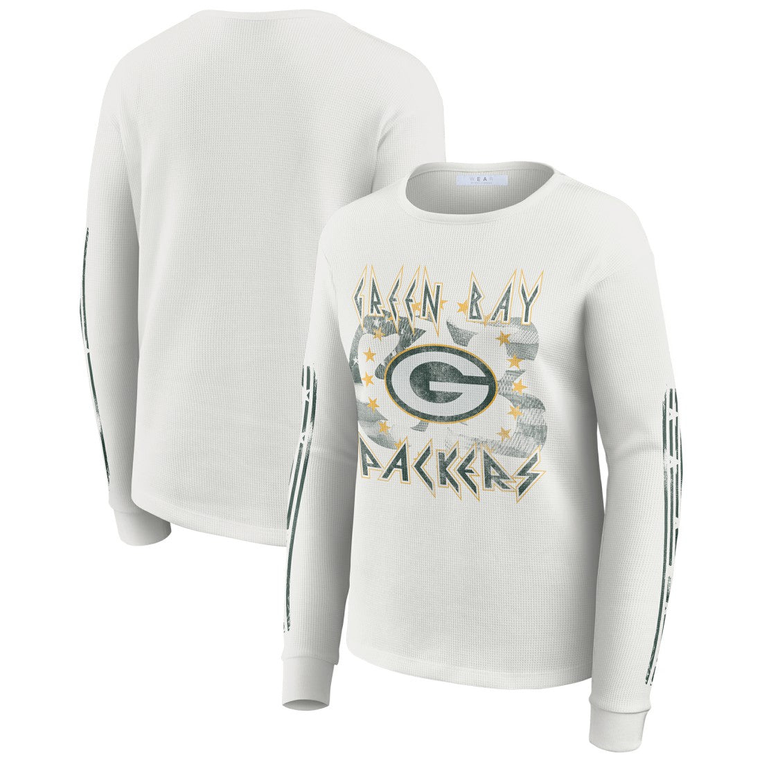 Green Bay Packers WEAR by Erin Andrews Women's Graphic Waffle Long-Sleeve T-Shirt | NFL New