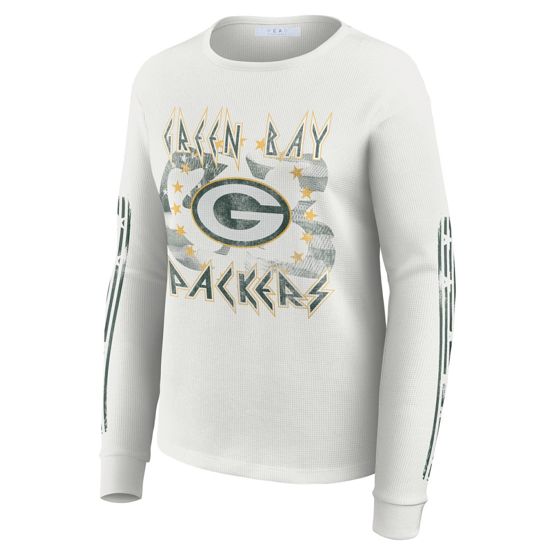 Green Bay Packers WEAR by Erin Andrews Women's Graphic Waffle Long-Sleeve T-Shirt | NFL New