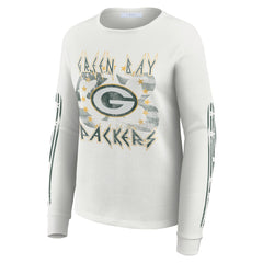 Green Bay Packers WEAR by Erin Andrews Women's Graphic Waffle Long-Sleeve T-Shirt | NFL New