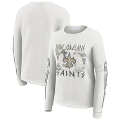 New Orleans Saints WEAR by Erin Andrews Women's Graphic Waffle Long-Sleeve T-Shirt | NFL On sale