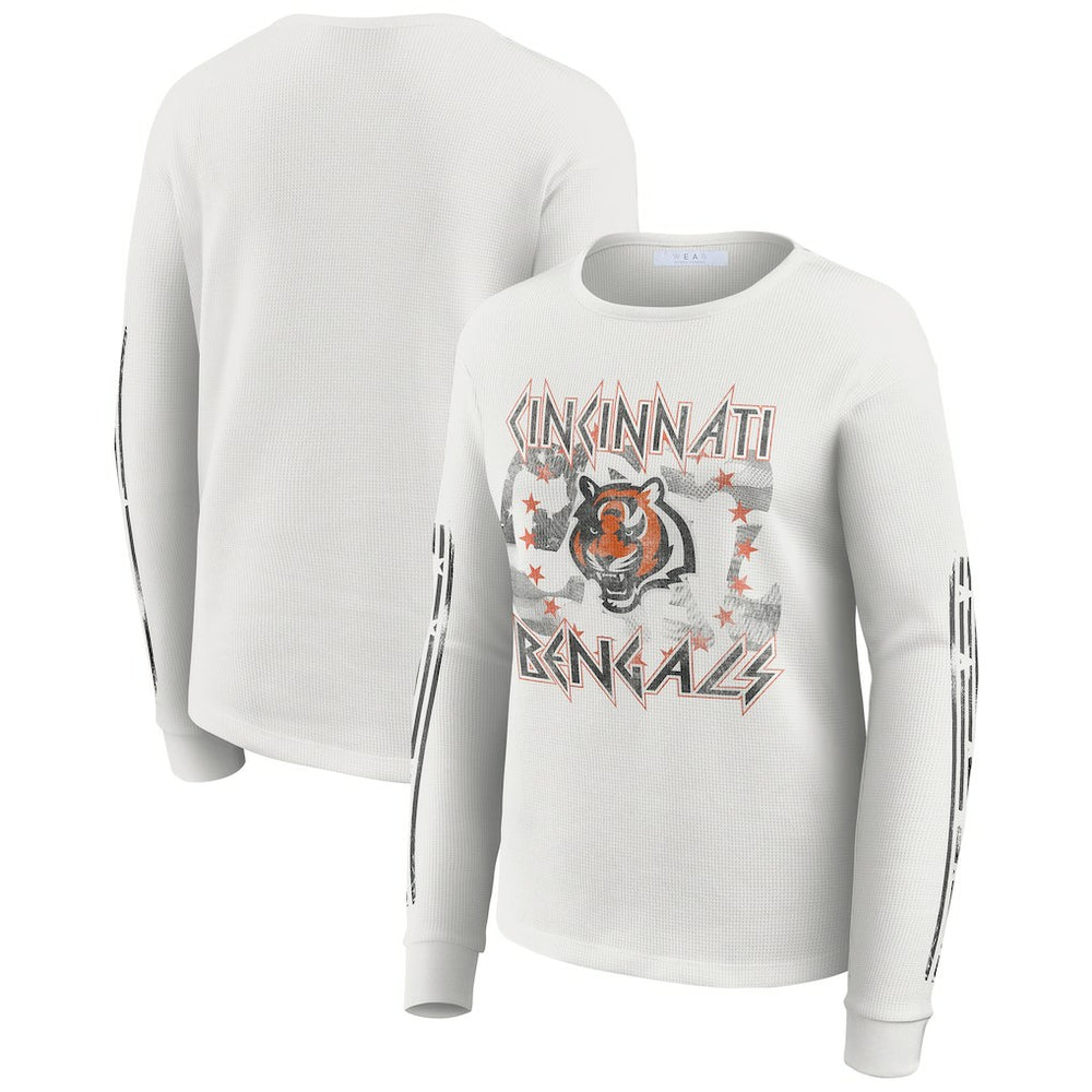 Cincinnati Bengals WEAR by Erin Andrews Women's Graphic Waffle Long-Sleeve T-Shirt | NFL On sale