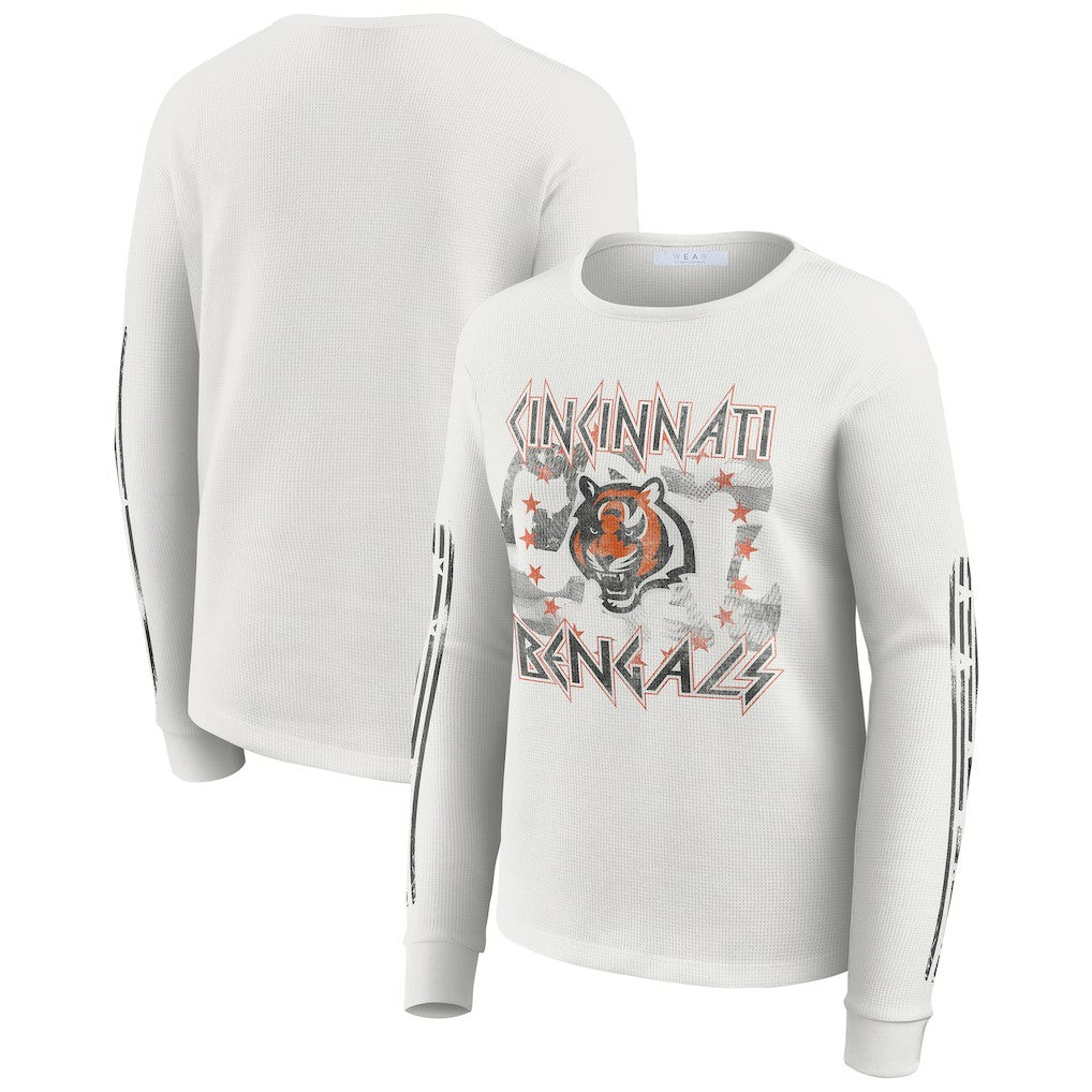 Cincinnati Bengals WEAR by Erin Andrews Women's Graphic Waffle Long-Sleeve T-Shirt | NFL On sale
