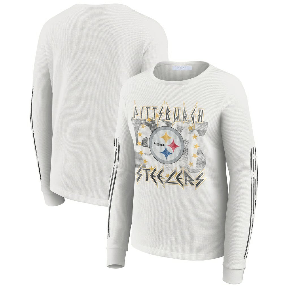 Pittsburgh Steelers WEAR by Erin Andrews Women's Graphic Waffle Long-Sleeve T-Shirt | NFL Near me