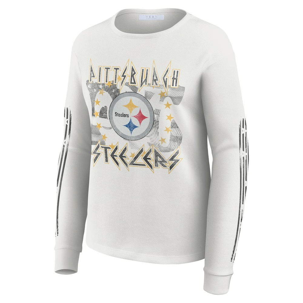 Pittsburgh Steelers WEAR by Erin Andrews Women's Graphic Waffle Long-Sleeve T-Shirt | NFL Near me
