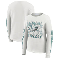Philadelphia Eagles WEAR by Erin Andrews Women's Graphic Waffle Long-Sleeve T-Shirt | NFL Hot
